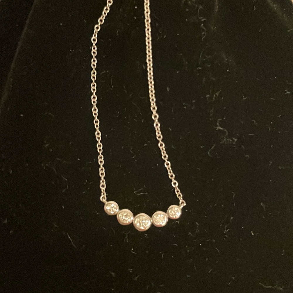 EF Collection Diamond Crown Crescent Necklace in White Gold